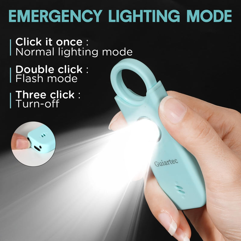 Rechargeable Personal Safety Alarm for Women, 135 dB Loud Self Defense Keychain Siren with LED Strobe Light, Personal Emergency Security Safe Devices Key Chain Alarms for Women Kids Elderly (Aqua) Aqua