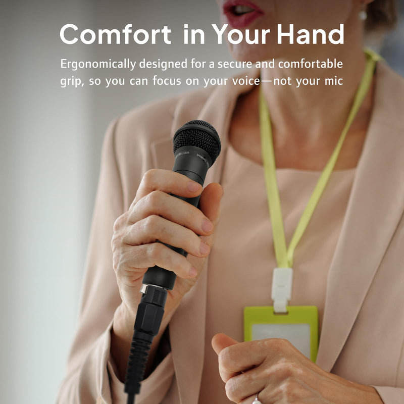 CAROL GS-56 XLR Vocal Microphone for Presentations & Public Speaking – Dynamic Cardioid Mic for Teaching & Seminars. Pro-Tuned for Natural Sound, Includes Mic, XLR to 1/4" Cable & Switch