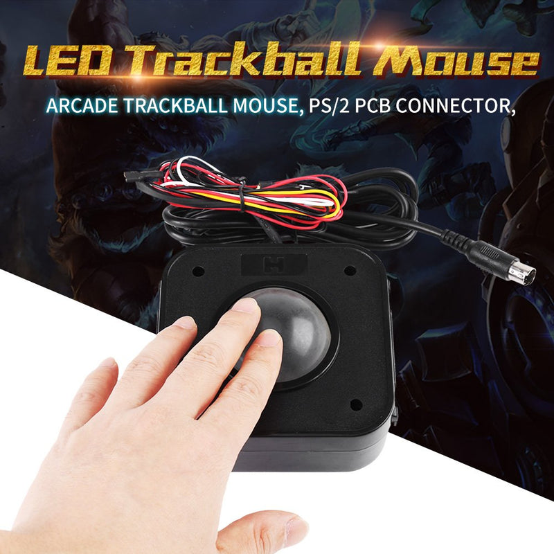 LED Arcade Trackball Mouse -- Illuminated 4.5cm Round LED Trackball Mouse PS/2 PCB Connector for Arcade for Arcade Machine Accessories-Game Machine