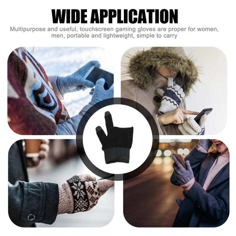 1 Pair Gaming Gloves Touchscreen Gloves Finger Sleeve for Gaming Anti Sweat Game Controller Finger Thumb Sleeve Breathable Finger Covers for Mobile Phone Game Black