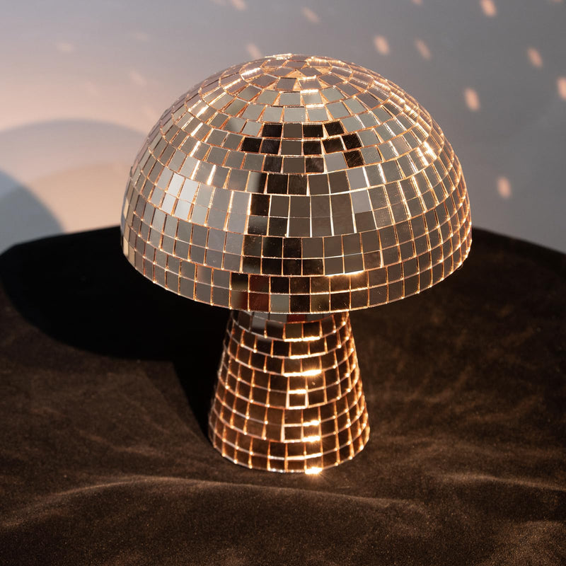 [AUSTRALIA] - 7 Inch Rose gold Mushroom Disco Ball, Mushroom Disco Ball Reflective Mirror Ball for Wedding Party Room Bar Decor 7inch 