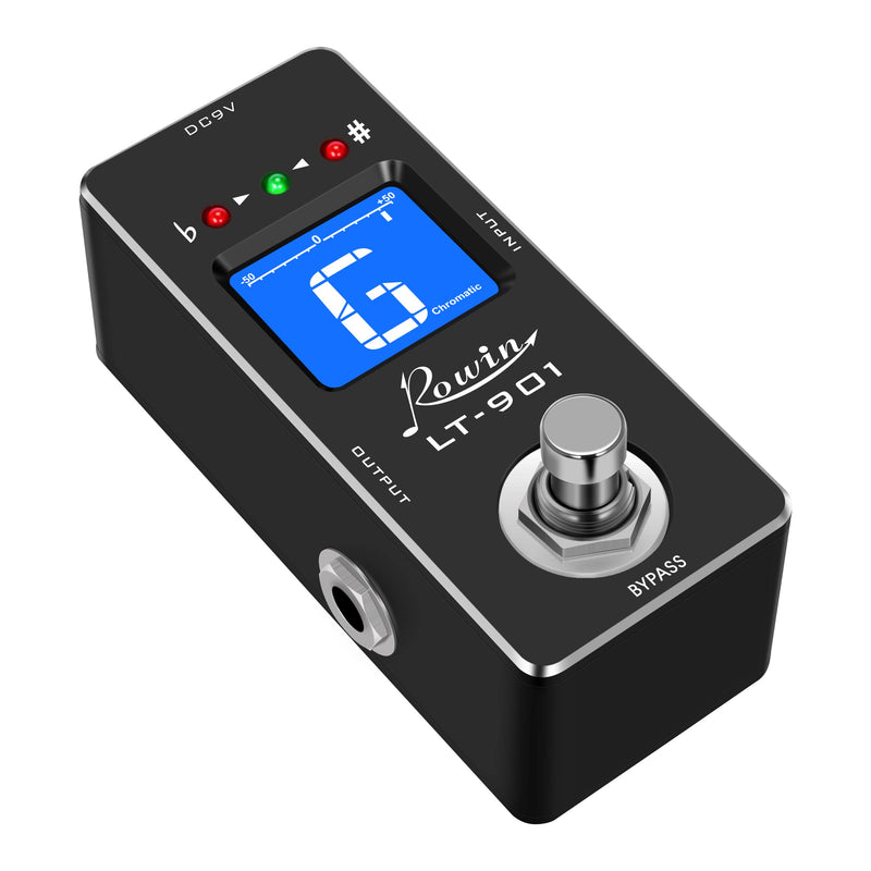 [AUSTRALIA] - Rowin LT-901 Chromatic Guitar Tuner Pedal – True Bypass, Ultra-Fast Tuning, LED Display, Compact Design for Electric & Bass Guitars DC 9V Powered, No Adapter Included 