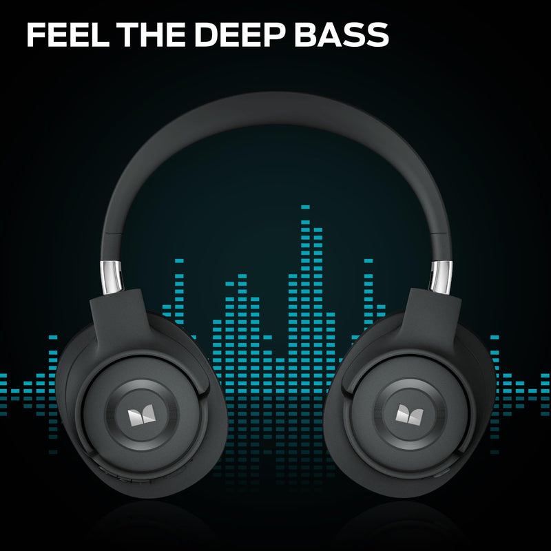 Monster Persona SE ANC Active Noise Cancelling Headphones, Bluetooth Headphones Over Ear, 60H Playtime, HiFi Stereo Audio, Deep Bass, Built-in Mic, Wireless Headsets for Home Office(Grey) Grey