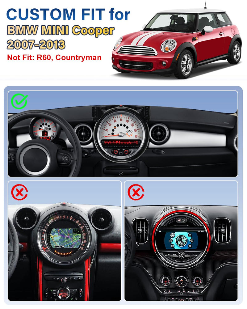 SKYLOTEC Dual Phone Holder for MINI Cooper R56 2007-2013 Accessories | Dashboard MINI Cooper Phone Mount Accessories, for iPhone Smartphones, Not Block Air Vent, Not for R60, Countryman