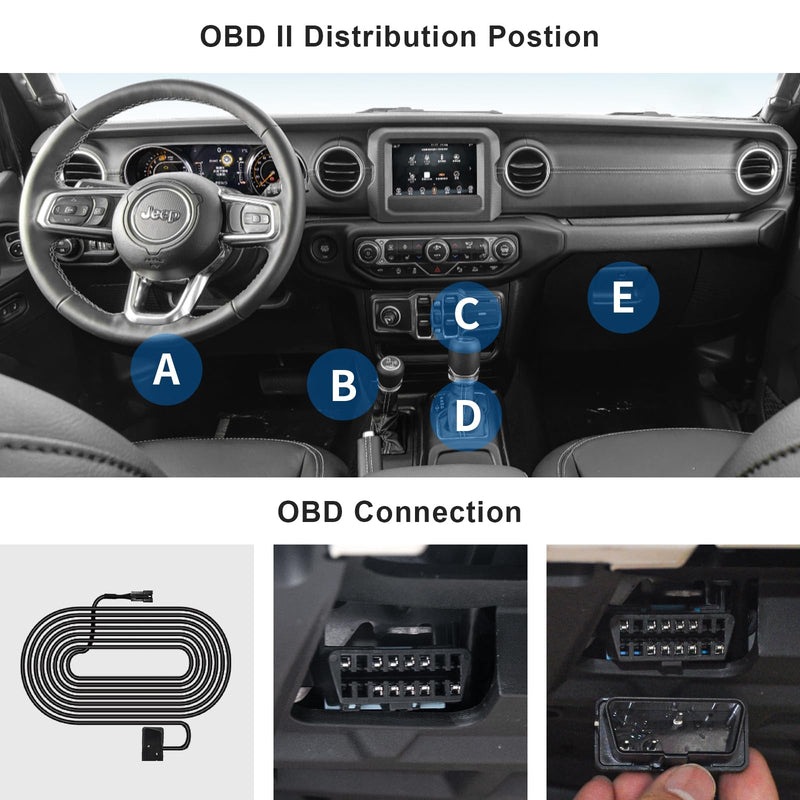 [AUSTRALIA] - OBD Cable for mangoal Dash Cams, Upgrade Parking Monitoring, Hardwire Wire Kit Accessories 