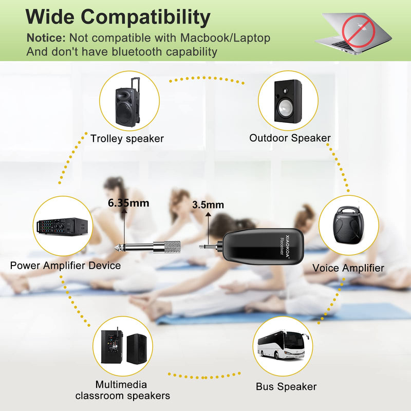 XIAOKOA Wireless Microphone Headset, UHF Head Mic Speaker System, Professional Voice Amplifier Headset Microphones, with LED Digital Display, for Teaching Fitness Instructor Tour Guide Black-B