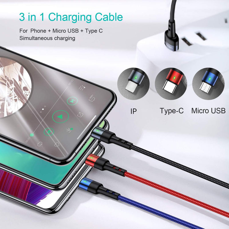 72W Super Fast Dual USB-C Charging Cable for iWatch+USAMS 2Pack 10ft Multi Charging Cable Short Charging