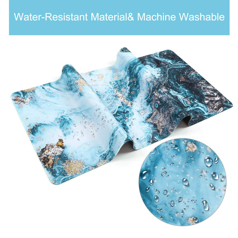 HAOCOO Extended Mouse Pad Large Gaming Mouse Pad 35.4" ×15.7" Desk Pad Keyboard Pad XXL Desk Mat Big Laptop Protector Computer Accessories Mouse Mat for Work Gaming Office Laptop,Blue Mixed Marble 35.4" × 15.7" Blue Mixed Marble