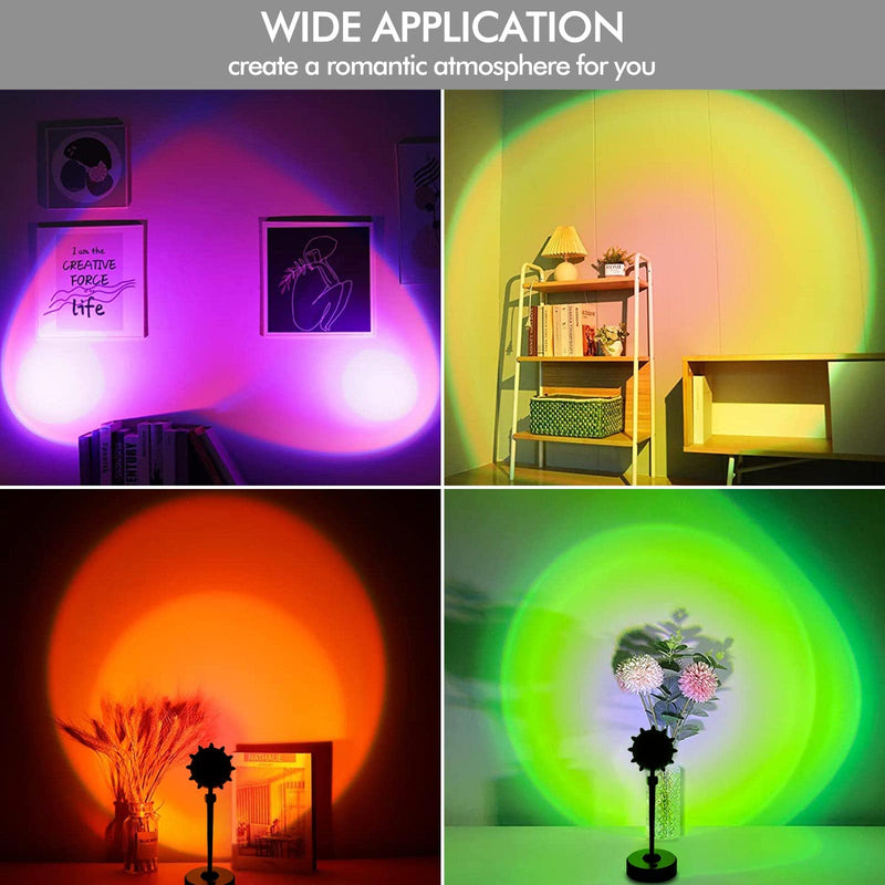 YouOKLight Sunset Lamp Projector, Sunset Projector Light LED 16 Colors Brightness Adjustable Projection Night Light with Remote Control USB Charging for Photography Party Home Living Room Bedroom Rgb, Remote Control, Sunflower