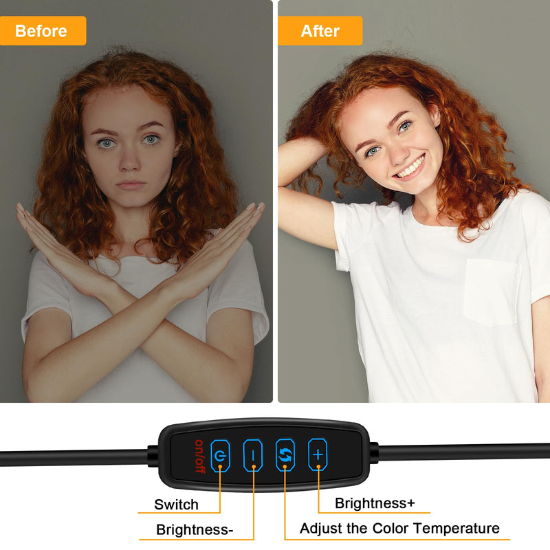 Video Conference Lighting - Webcam Light for Streaming, 3 Color Adjustable Light & Anti-Blue-Light, LED Monitor Laptop Light for Zoom Calls, Video Conference, Online Class, Live Streaming