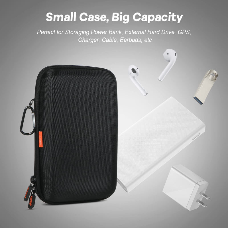 Shockproof Hard Shell Carrying Case, Large Capacity Storage Pouch Bag | Fits GPS, External Hard Drive, Power Bank, Charger, Cable, Travel Tech Organizer, Durable EVA Material Z Black and Deep Purple