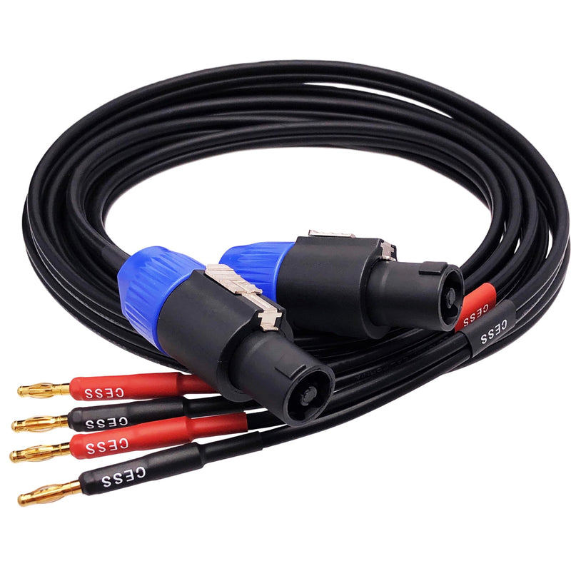CESS-274-6f Super Soft Silicone 12 Gauge Wires Banana Plug to Speakon Speaker Cable (6 Feet) 6 Feet