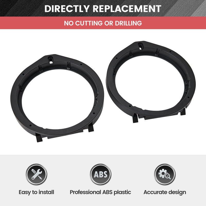 RED WOLF Front Rear Door Speaker Adapter + Wiring Harness for 2008-2013 Honda Civic Accord CRV, Acura 2005-2019 Aftermarket 6.5"- 6.75" Speaker Spacer Rings Adaptor Mount 1 Pair