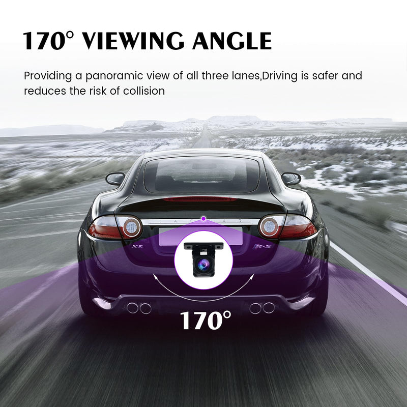 Dasaita AHD 1080P Backup Camera 170° Universal Front Rear View | Only Fit 1080P Navigation,170° Wide Angle, Night Vision, Fisheye Correction, IP68, 26ft RCA Cable Reversing Parking Kit