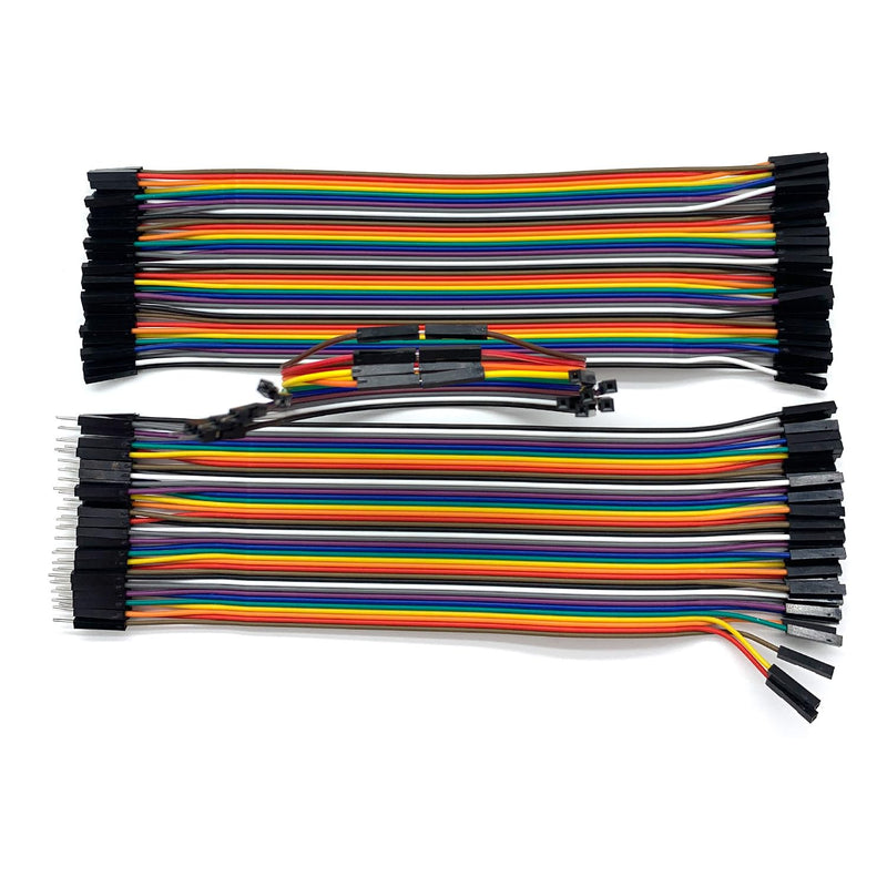 Pack of 4 40 Pin 2.54 mm Dupont Jumper Cable - 20 cm Flexible Connection for Electronic Projects (Female-Male) Female-male