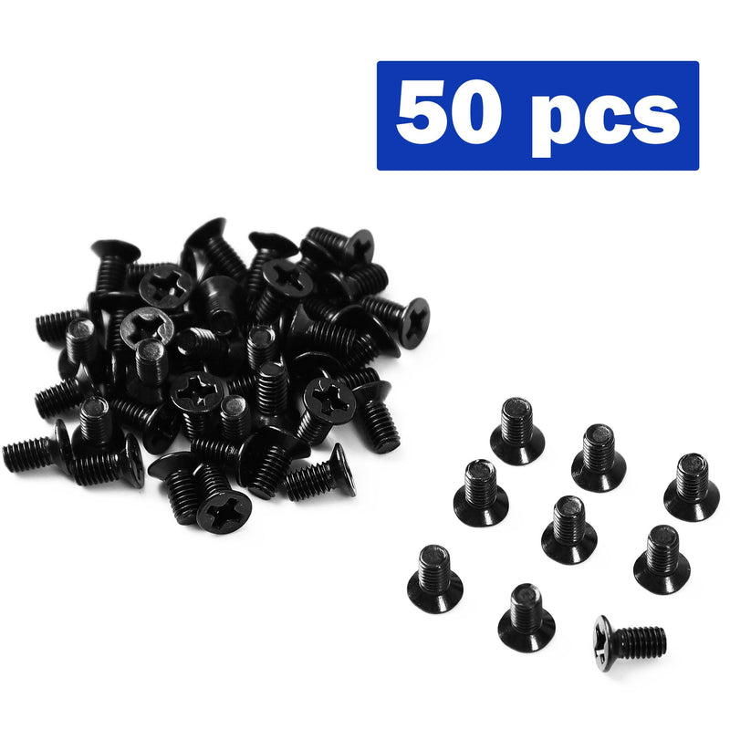 uxcell 50 Pcs M3 x 4mm Screws Replacement Black for Laptop Hard Drive (Pack of 2) M3 x 6mm (Pack of 2)