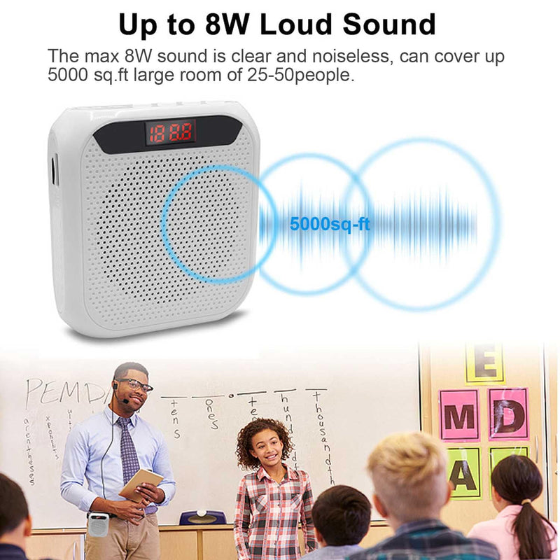 [AUSTRALIA] - Portable Voice Amplifier for Teachers, 2200mAh Rechargeable Personal Amplifier Mic PA System Headset Microphone with Speaker for Teachers, Training, Meeting, Tour Guide, Yoga, Classroom (Rose) Rose 