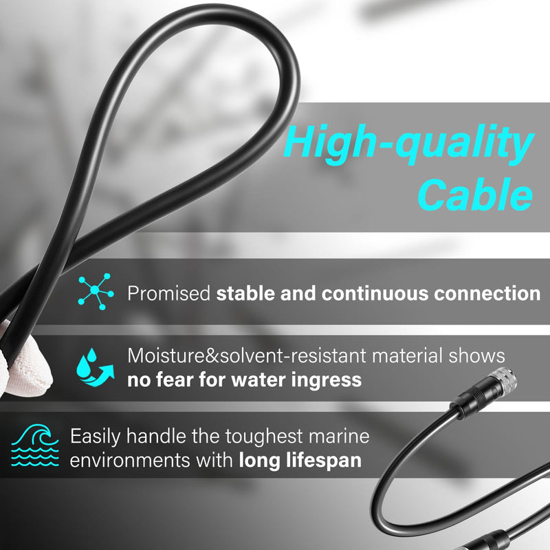 AS EC 30E 720073-4 Ethernet Cable 30 Feet Replace for Humminbird Black Fit for Helix, APEX, SOLIX and Onix Models AS EC 30E