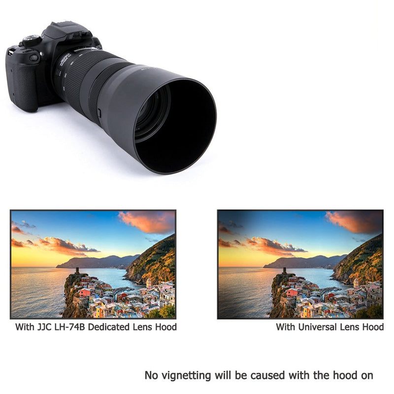 JJC Dedicated Lens Hood Shade Protector for Canon RF 100-400mm F5.6-8 is USM & EF 70-300mm f/4-5.6 is II USM Lens Replaces Canon ET-74B Lens Hood Reversible/Bayonet/with Button to Lock or Release Canon ET-74B Replacement