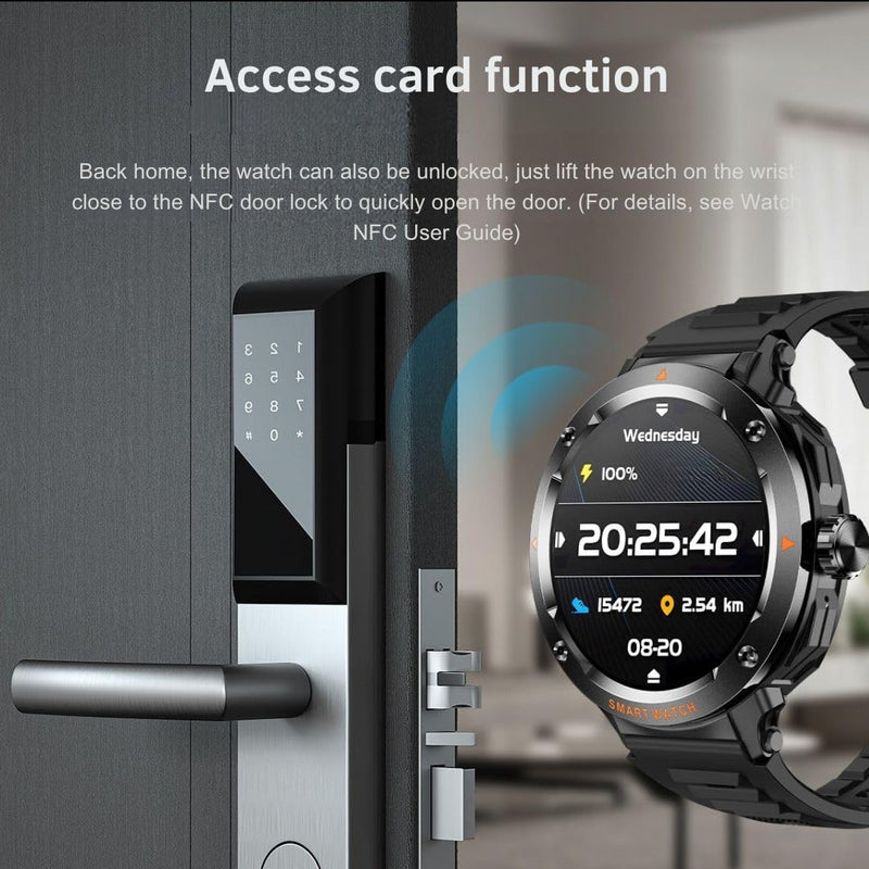2-in-1 Smartwatch with Earbuds - Zinc Alloy Bezel, 1.46" Round Display, Bluetooth Call Function, Music Playback, NFC, Multiple Sports Modes, Fitness Tracking, Compatible with iPhone Android Smartphone