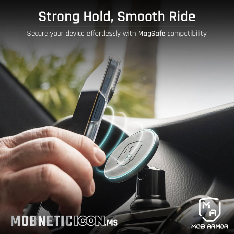 Mob Armor MobNetic Icon.MS MagSafe Car Phone Mount, Bronze | 90lb Pull Force, 90º Tilt, 360º Rotation, Aluminum Build, Compatible with iPhone & Android, MagSafe