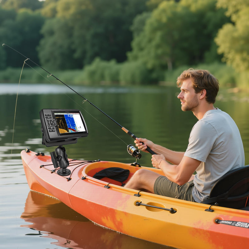 Fish Finder Mount with C Size 1.5" / 38mm Ball, 3.42" Aluminum Arm Marine Electronics/Depth Finder Mount, High Salt Water Resistant,Compatible with Garmin, Lowrance, and More Small