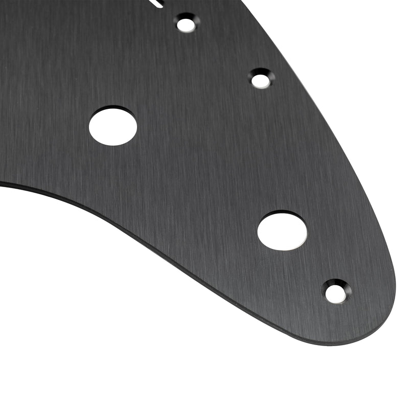 Musiclily Ultra 11 Holes Anodized Aluminum SSS Strat Pickguard ST Guitar Pickguard for American/Mexican Fender Standard Strat Style Electric Guitar, Black