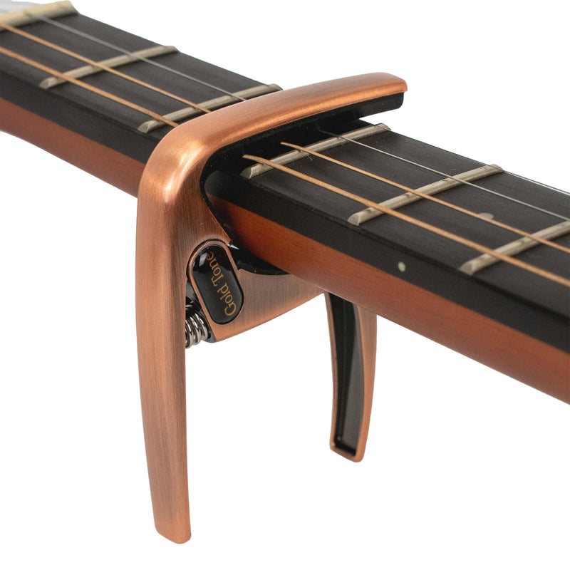 Gold Tone Swift Capo for Banjo, Ukulele, Mandolin, Tenor Guitar - Radiused or Flat (Copper) Copper