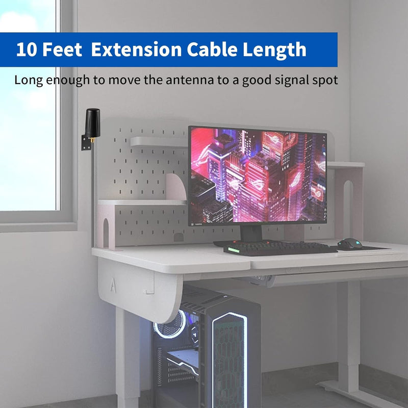 9dBi WiFi 6 6E Tri-Band 2.4GHz + 5 GHz + 6GHz Wall Mount Antenna for WiFi 6 6E Router Hotspot PC Desktop Computer PCI-E Network Card Reolink Security Camera Signal Booster