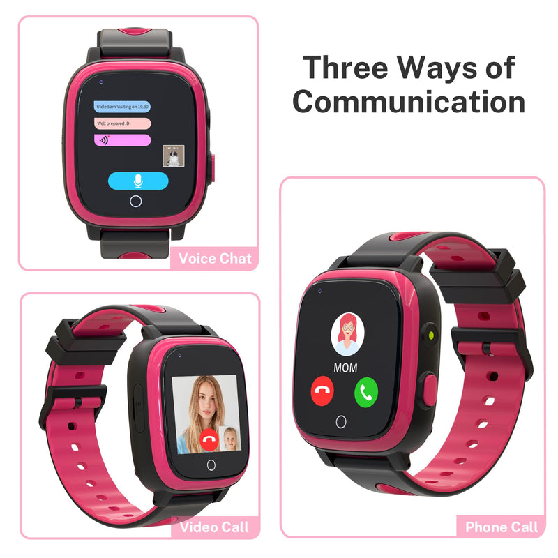 Kids Smart Watches Girls, Kids Watch with GPS Tracker Video Call Voice Chat Alarm Clock SOS Camera Flashlight Gifts for Girls Age 5-12