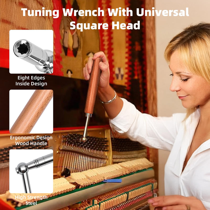 Professional Piano Tuning Kit, 9 PCS Piano Tuner Wrench Hammer piano tuning Mute kit tools 9 Pack Set