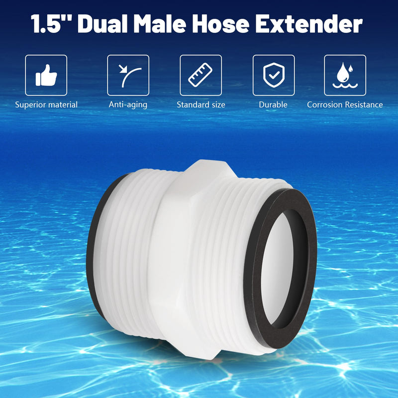 Pool Hose Adapter for Intex & Coleman Pool Split Hose Joint Connector, Swimming Pump 1.5 Inch Pools Drain Adapter Extender with 4 Ring Gaskets for Above Ground Pools Pump Hose Connector - 2 Pack