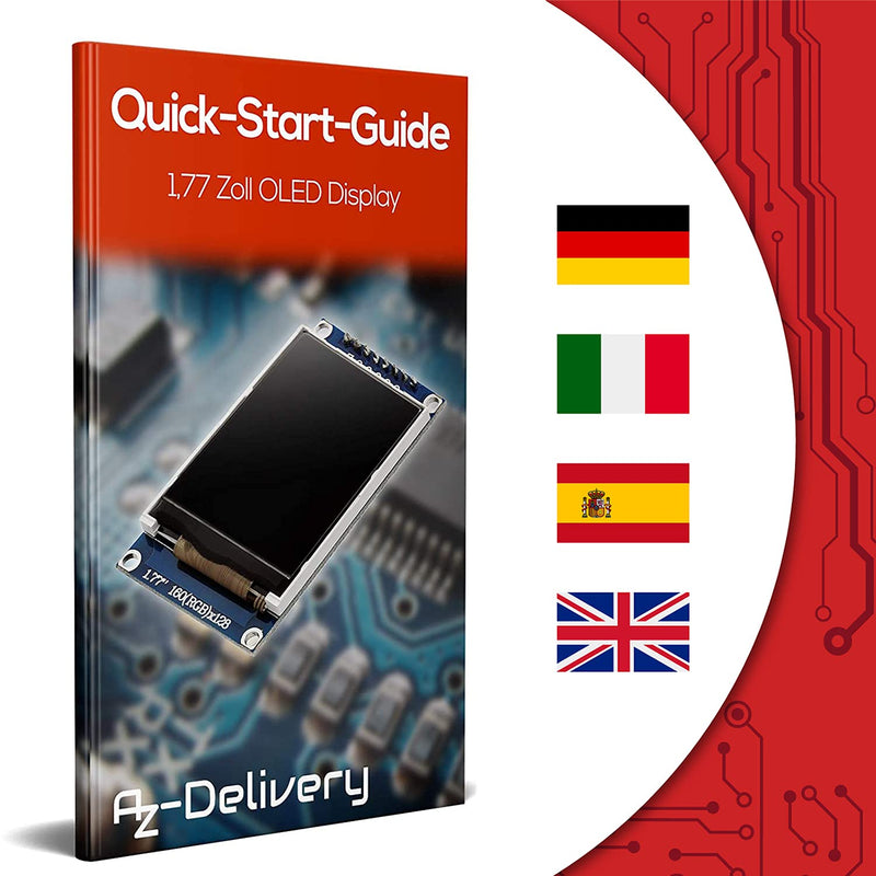AZDelivery ⭐⭐⭐⭐⭐ SPI 1.77 inch TFT Display 128X160 Pixels 1 x TFT Display