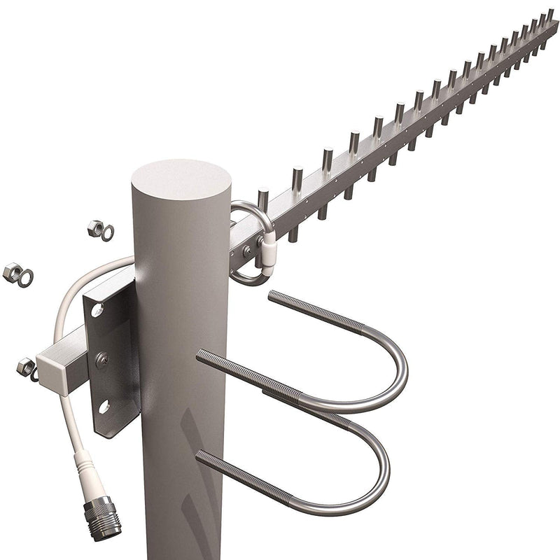 TP513 Yagi WiFi Antenna 2.4GHz (17dBi) Outdoor Directional Signal (H:25° V:24°) Long Distance Range (High-Gain Weatherproof) Wireless Network (Pole Mount) N-Female Pigtail Connector | Long distance weatherproof wireless network antenna w/ high-gain (17...