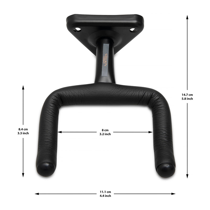 Wall Mounted Trumpet Holder - Black Metal - Hanging Display or Storage - for Yamaha and Bach - Complete with Instrument Cleaning Brush