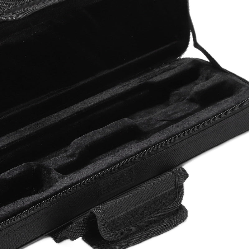 Flute Case Carrying Bag, Black Oxford Cloth Waterproof Flute Carrying Bag Wear Resistant Lightweight Portable Flute Storage Bag with Adjustable Shoulder Strap for 16 Holes Flute, 15.5 x 4.7 x 2.7in