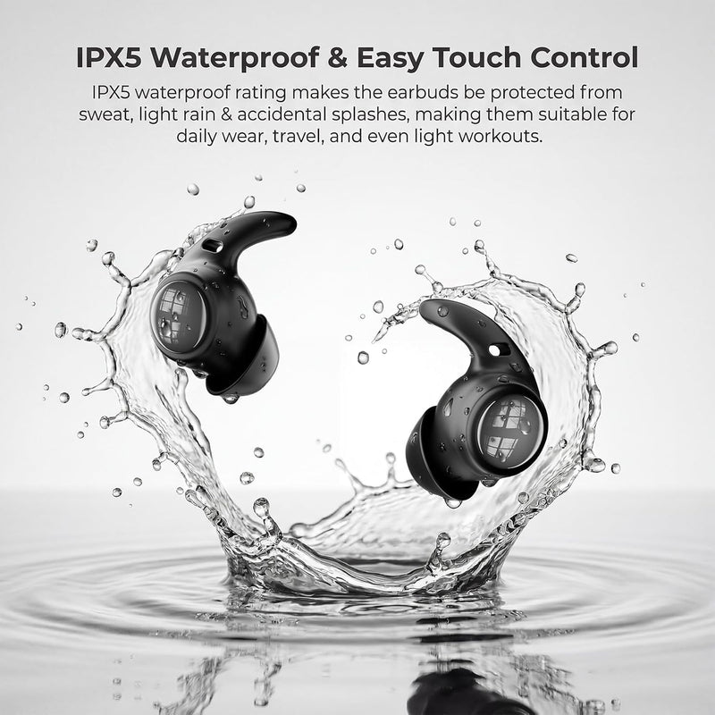 NE76 Sleep Earbuds Bluetooth 5.4 in Ear, AI Translation Headphones Real Time 150 Languages, Waterproof Mini Sleep Headphones Small Design for Side Sleepers for Travel Education Business Meeting Beige