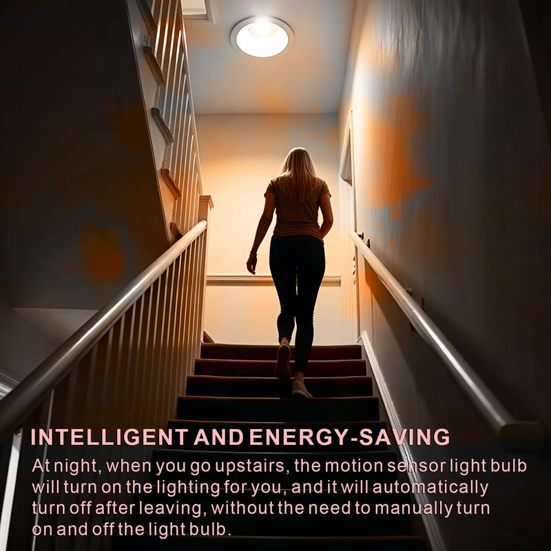 [AUSTRALIA] - McDen Motion Sensor Light Bulb, BR30 13W Equivalent 100W 6000K Daylight, Indoor Motion Activation Detector Light Bulb, E26 Base Dusk to Dawn Security Night Light. 4 Packs Daylight White BR30-13W 