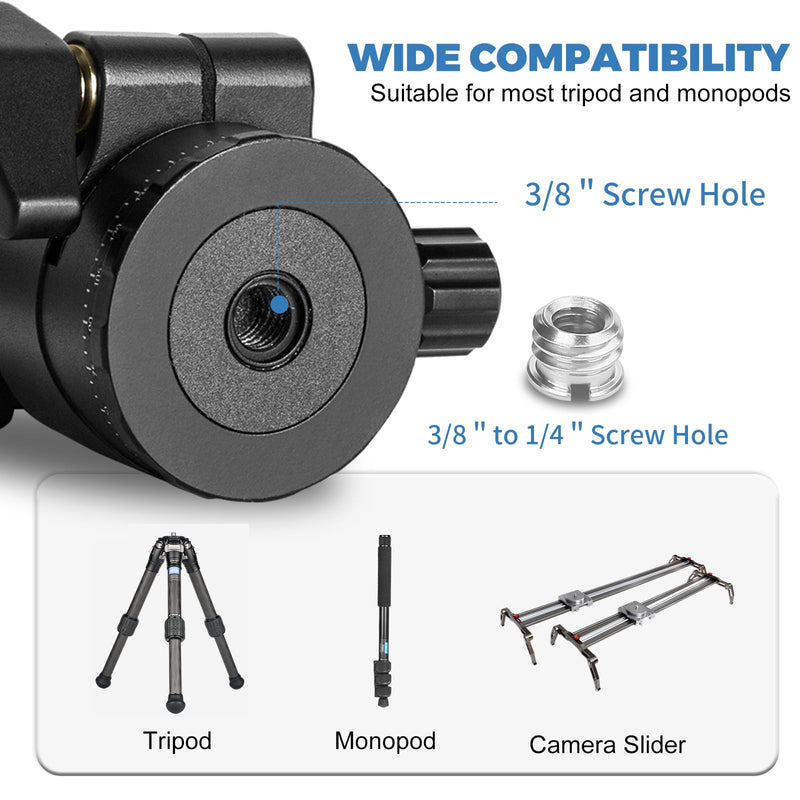 CAVIX Tripod Ball Head with 1/4" Arca Swiss Quick Release Plate Aluminium Tripod Ball Head Mount Large Ball HB46A