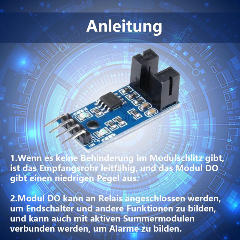 LM393 Speed Measuring Module, Slot Type IR Optocoupler Measuring Comparator 3.3V-5V with Cable, for MCUArduino, Pack of 10