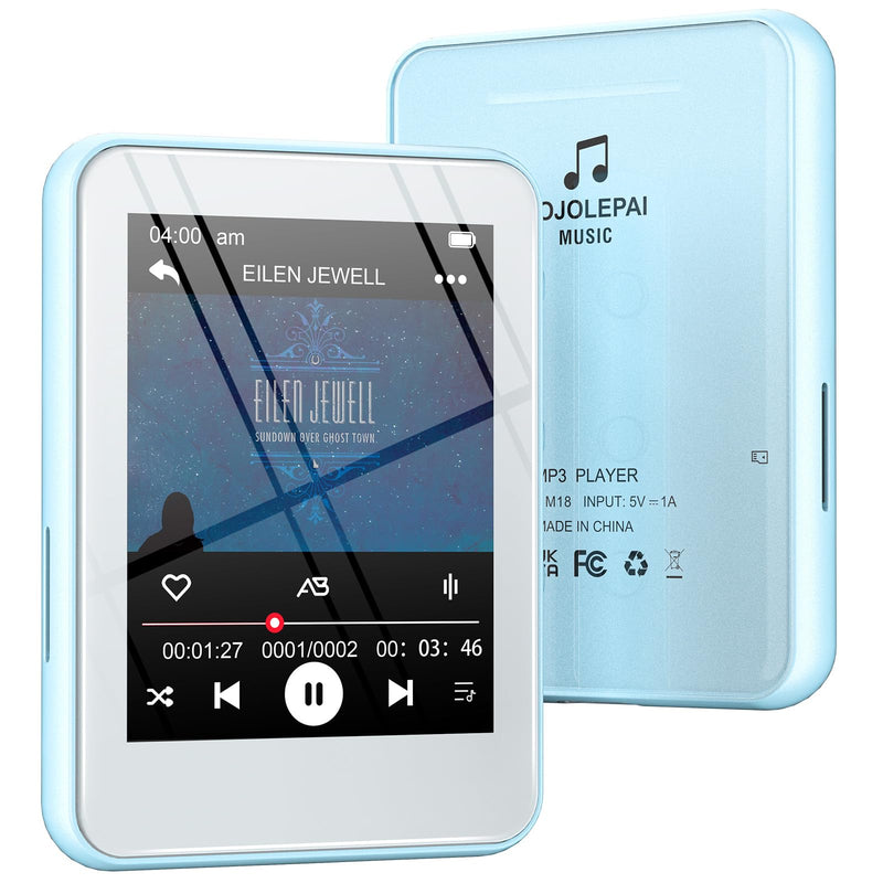 [AUSTRALIA] - Light Blue MP3 Player with Bluetooth 5.3, 32GB Touchscreen Portable Music Player,Built-in Speaker,FM Radio,Voice Recorder,HiFi Sound,Expandable to 128GB – Perfect for Running,Travel,Study & Relaxation Blue-32GB 