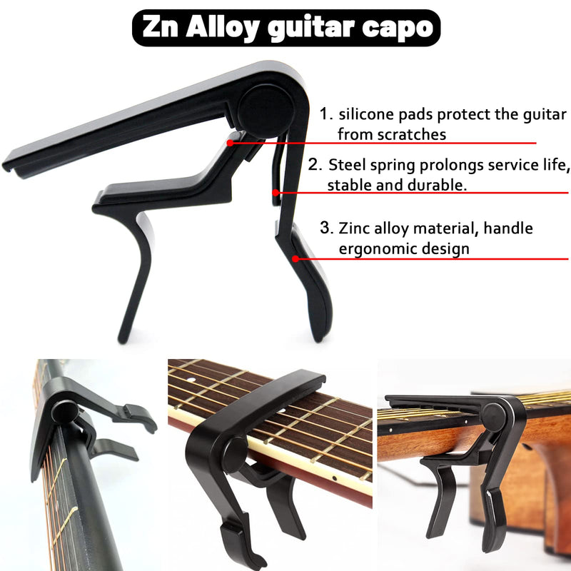 [AUSTRALIA] - Anvin Acoustic Guitar Accessories Kit - Including Guitar Strings, Tuner, Capo, Restring Tool, Pick Holder, Bridge Pins, Guitar Nuts and Saddles, Finger Picks (53 Pcs) Update Kit-52Pcs 