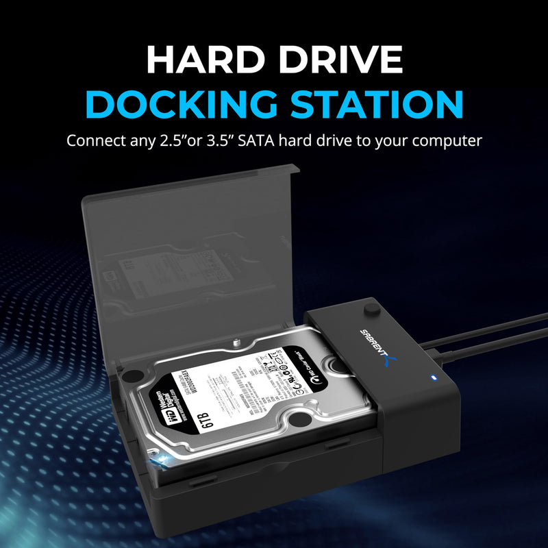 USB 3.0 to SSD / 2.5 Inch SATA I/II/III Hard Drive Adapter+USB 3.0 to SATA External Hard Drive Lay Flat Docking Station for 2.5 or 3.5in HDD, SSD