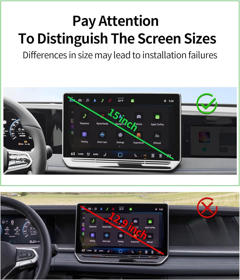 Car Phone Holder for 2025-2026 Volkswagen VW Tiguan 15" Screen Accessories | MagSafe Strong Magnets Clip-On Cell Phone Mount, 360° Rotatable Hands-Free Holder, Not Block Air Vents fit for 2025-2026 VW Tiguan (15 Inch Screen)