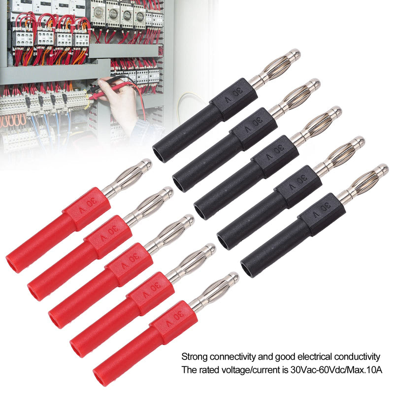 5Set J.20012 Banana Plug Plug, 4mm Male to 2mm Female Multimeter Banana Plug Adapter for Multimeter Test Leads, Probes