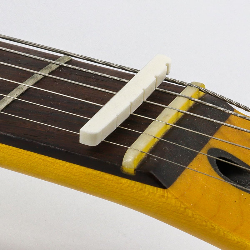 42mm Guitar Slotted Bone Nut for 6 String Strat Tele Electric Guitar Replacement Parts,Flat Bottom 42mm