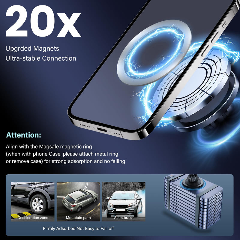 Car Phone Holder Fit for Grand Highlander/Grand Highlander Hybrid 2024-2025 Accessories Dash Organizer with MagSafe Cell Phone Mount 12.3-inch, Cell Phone Automobile Cradles Hands-Free 360° Rotation 24-25 Grand Highlander/ Grand Highlander Hybrid