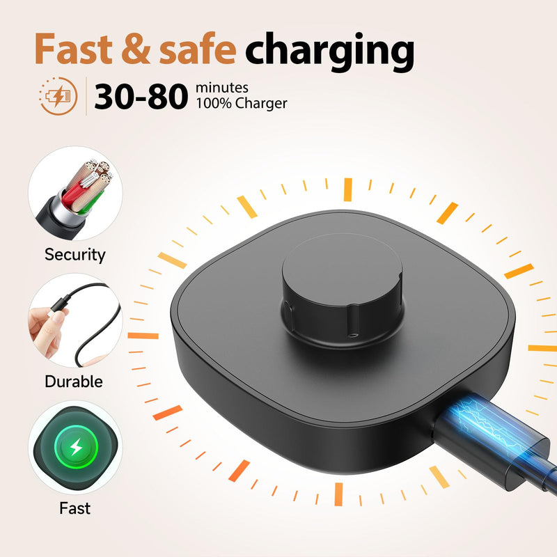 Compatible with Ring Gen 4 Size 10 Charger,Fast Charging Dock and USB-C Cable - Ring Gen 4 Must-Haves for Users (Black, Size 10)