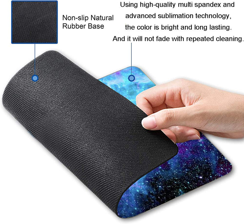Gaming Mouse Pad,Blue Purple Galaxy Nebula Universe Space Mouse Pad Non-Slip Rubber Base Mouse Pads for Computers Laptop Office, 9.5"x7.9"x0.12" Inch(240mm x 200mm x 3mm)