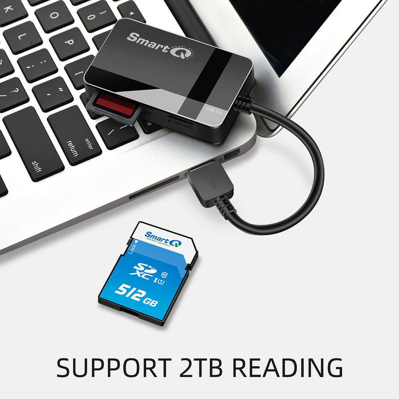 [AUSTRALIA] - SmartQ C368 Pro USB 3.0 Multi-Card Reader, Plug N Play, Apple and Windows Compatible, Powered by USB, Supports CF/SD/SDHC/SCXC/MMC/MMC Micro/RS MMC/Mini SD/Micro SD/MS Duo/MS Pro/MS Pro Pro Duo USB A 